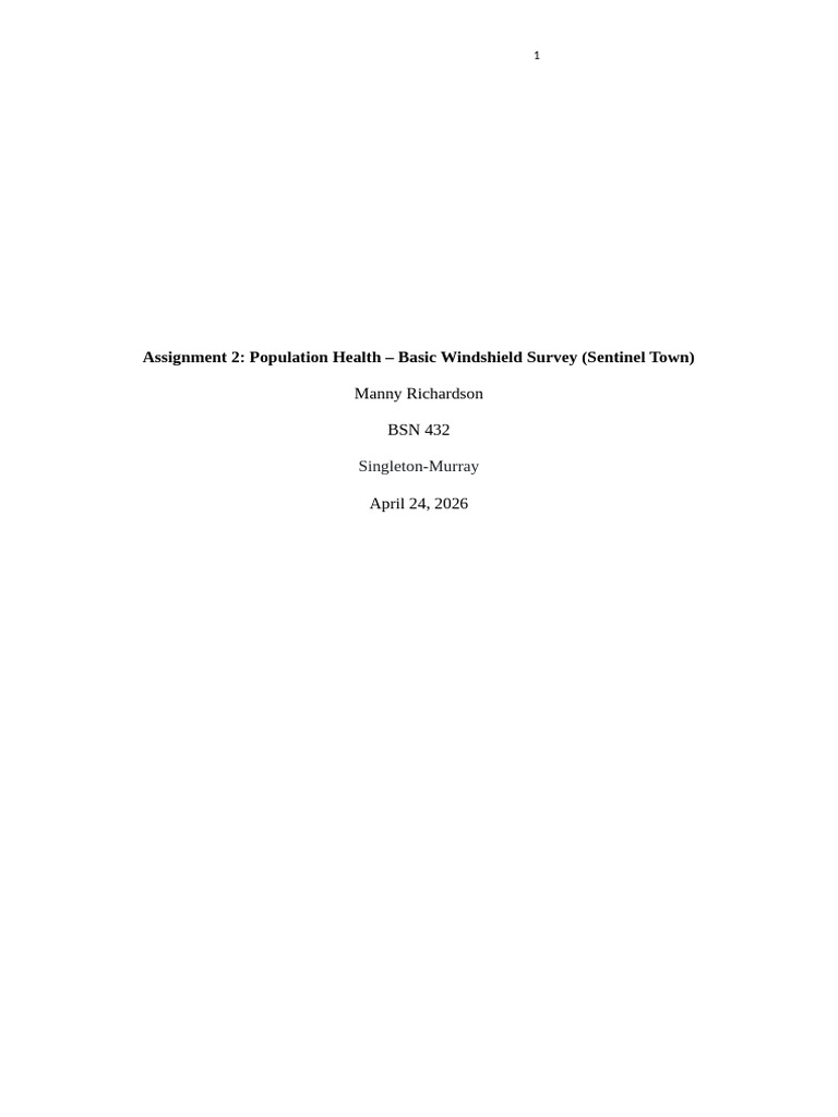 Bsn 432 Assignment Manny | PDF | Poverty | Poverty & Homelessness