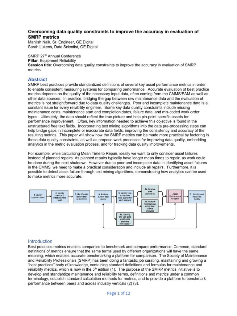 SMRP 2019 Lukens Naik printable | PDF | Reliability Engineering ...