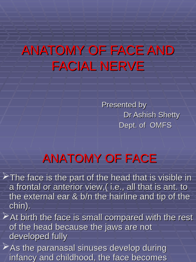 Anatomy of Face and Facial Nerve | PDF | Human Nose | Human Anatomy