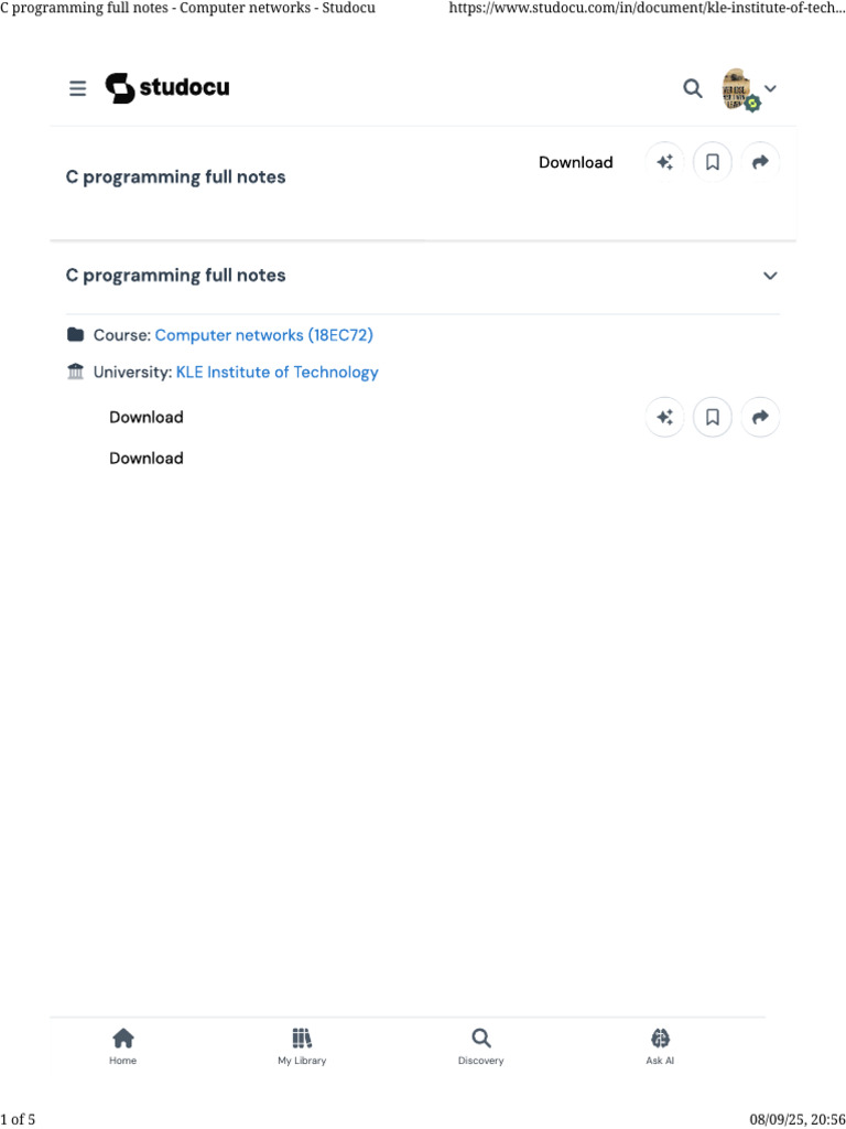 C Programming Full Notes - Computer Networks - Studocu | PDF