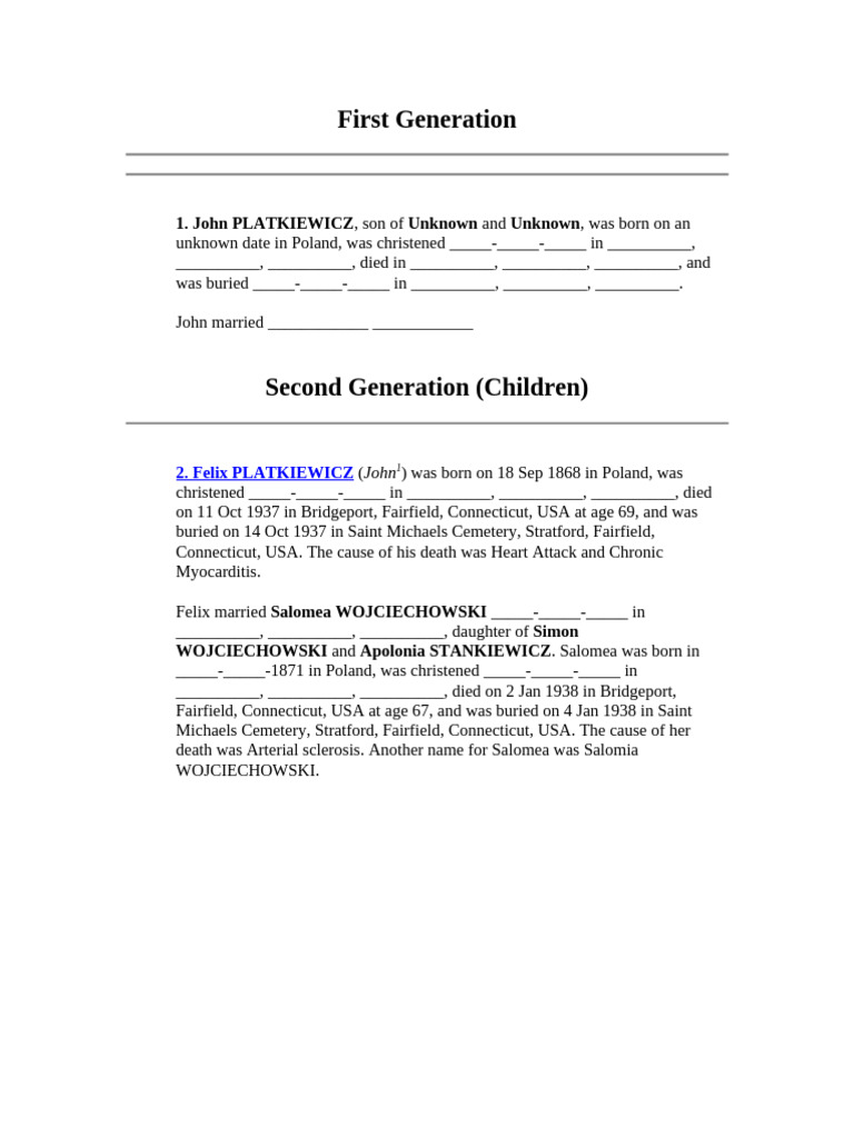 First Generation | PDF | Bridgeport | Cardiology