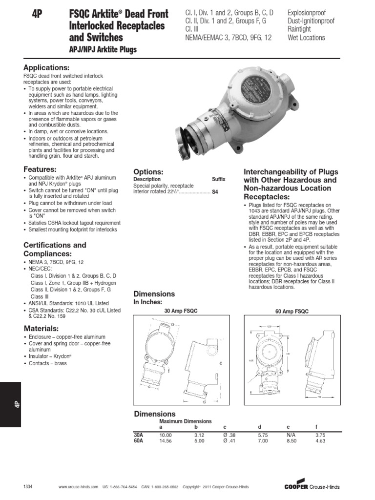 Arktite FSQC Interlocked Receptacles | PDF | Electrical Connector ...