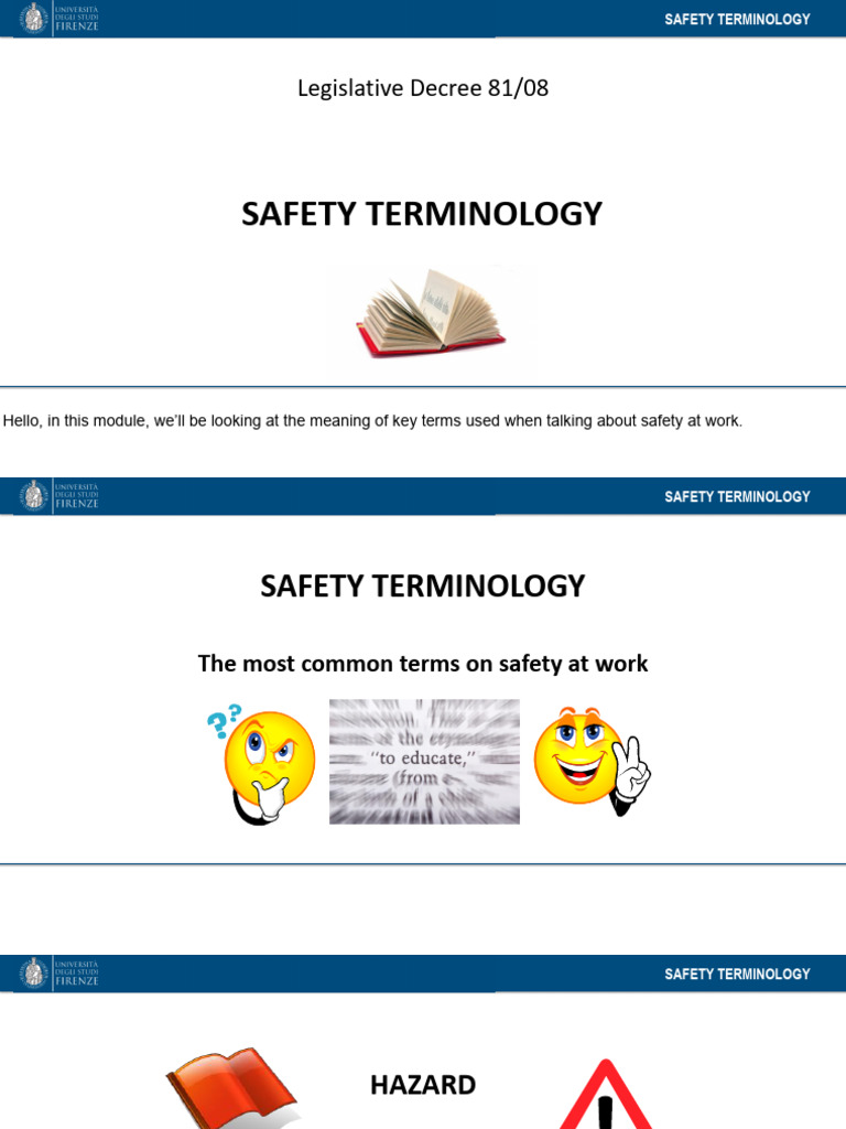 Ud2 - Safety Terminology | PDF | Occupational Safety And Health | Safety