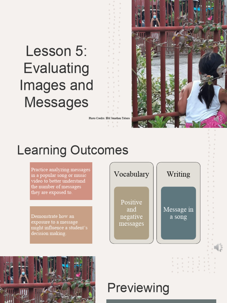 Lesson 5 Evaluating Images and Messages | PDF | Human Communication ...