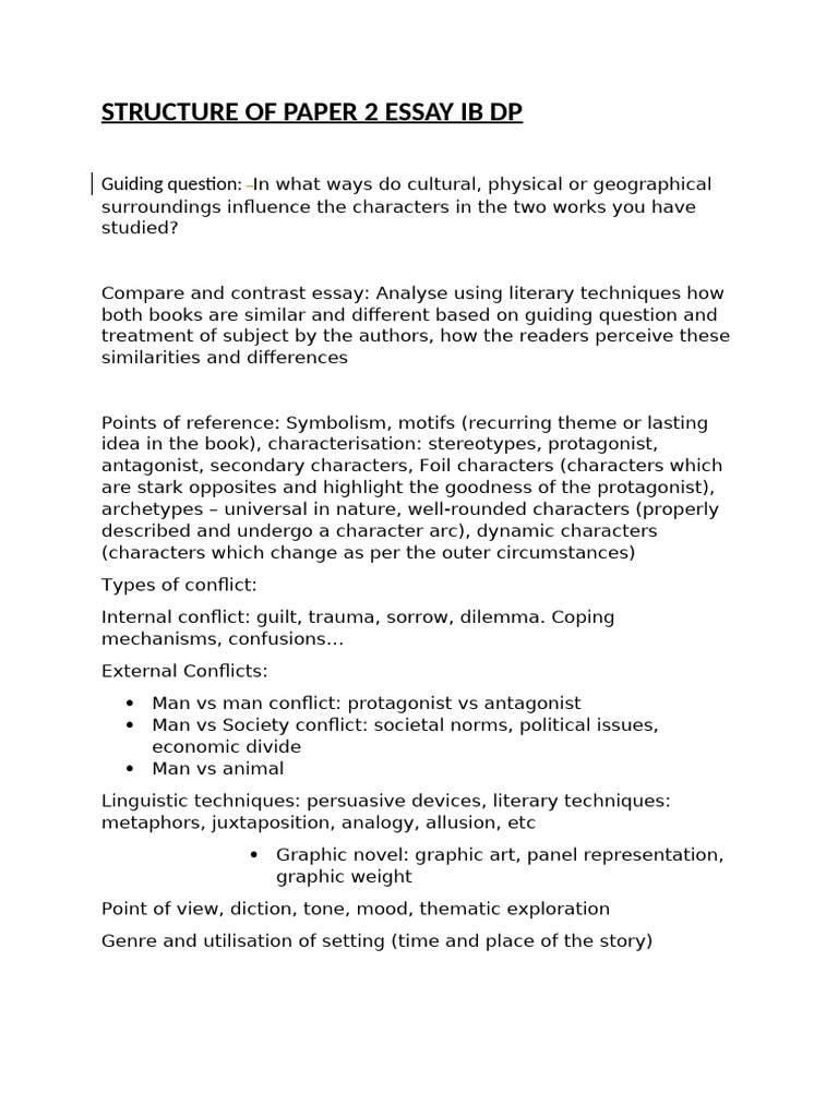 Structure of Paper 2 Essay Ib Dp | PDF | Essays