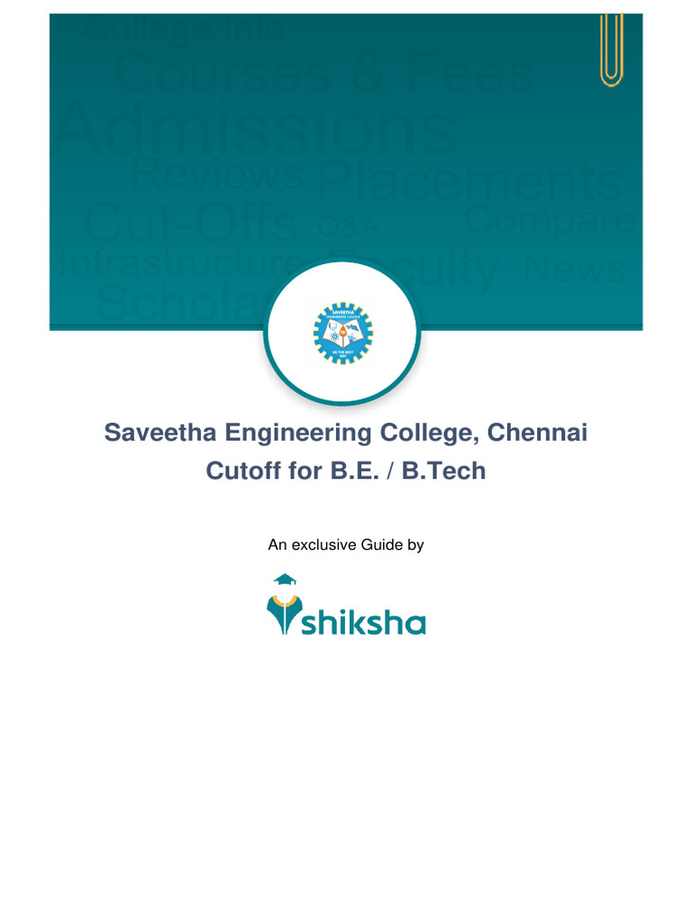 Saveetha Engineering College, Chennai | PDF | Engineering | Information ...
