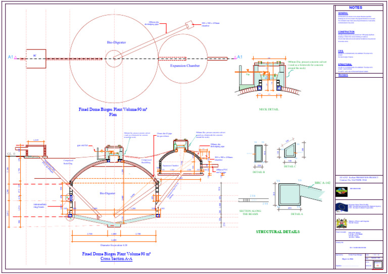 3. 90 CM Digester Details | PDF | Concrete | Masonry