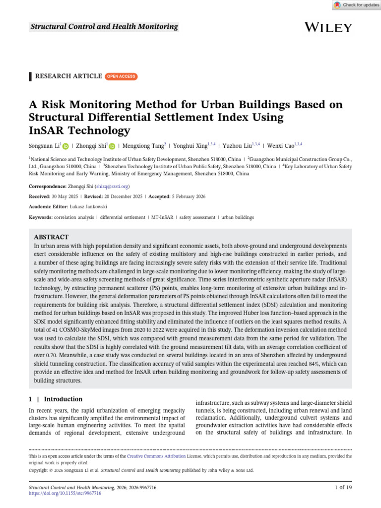 Structural Control and Health Monitoring - 2026 - Li - A Risk ...