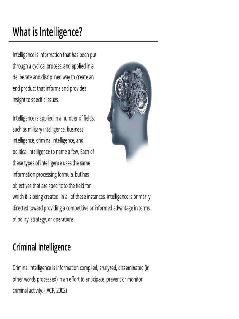 What is Intelligence | PDF