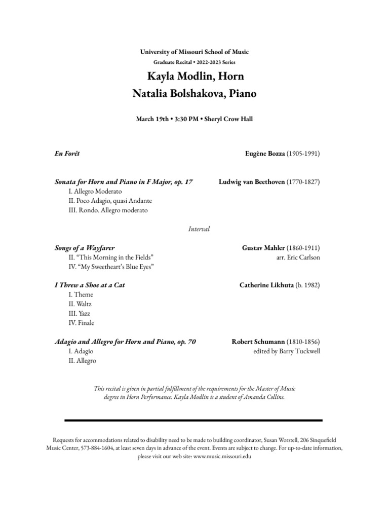 Modlin-ProgramNotesBolshakova-2023 | PDF | Robert Schumann | Ludwig Van ...