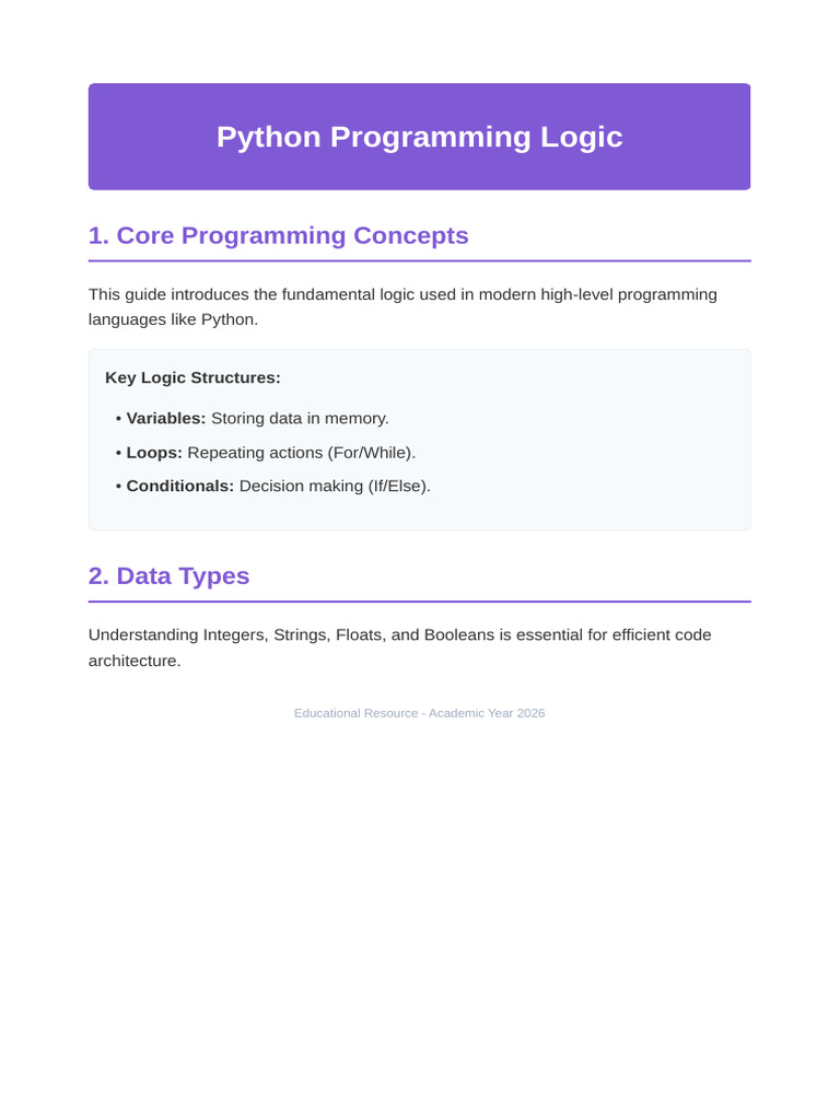 Intro to Python Programming Logic | PDF