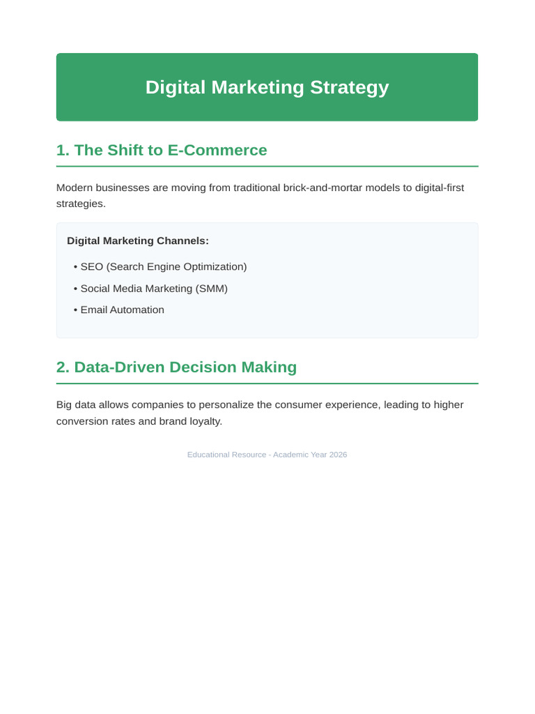 Digital Marketing Strategy Overview | PDF