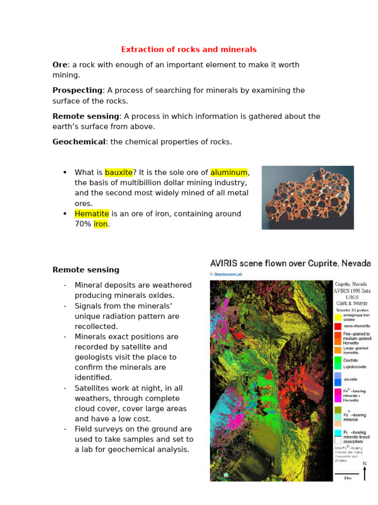 Extraction of Rocks and Minerals | PDF