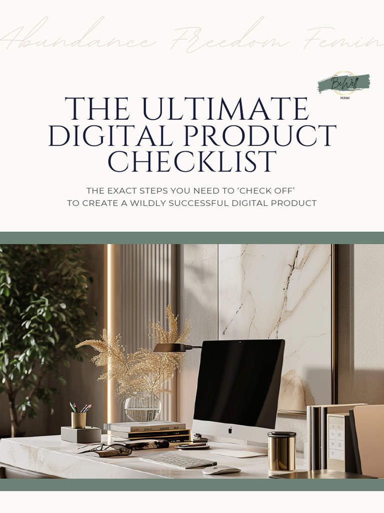 Bewell Design _ Ultimate Digital Product Success Checklist | PDF