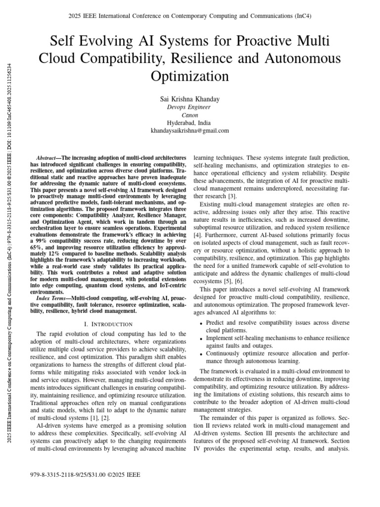 Self Evolving AI Systems for Proactive Multi Cloud Compatibility ...