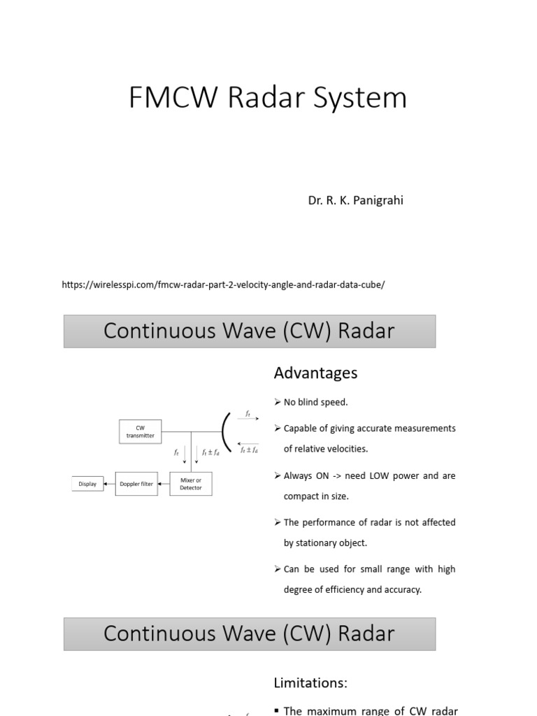 Lecture-32 FMCW Radar System | PDF