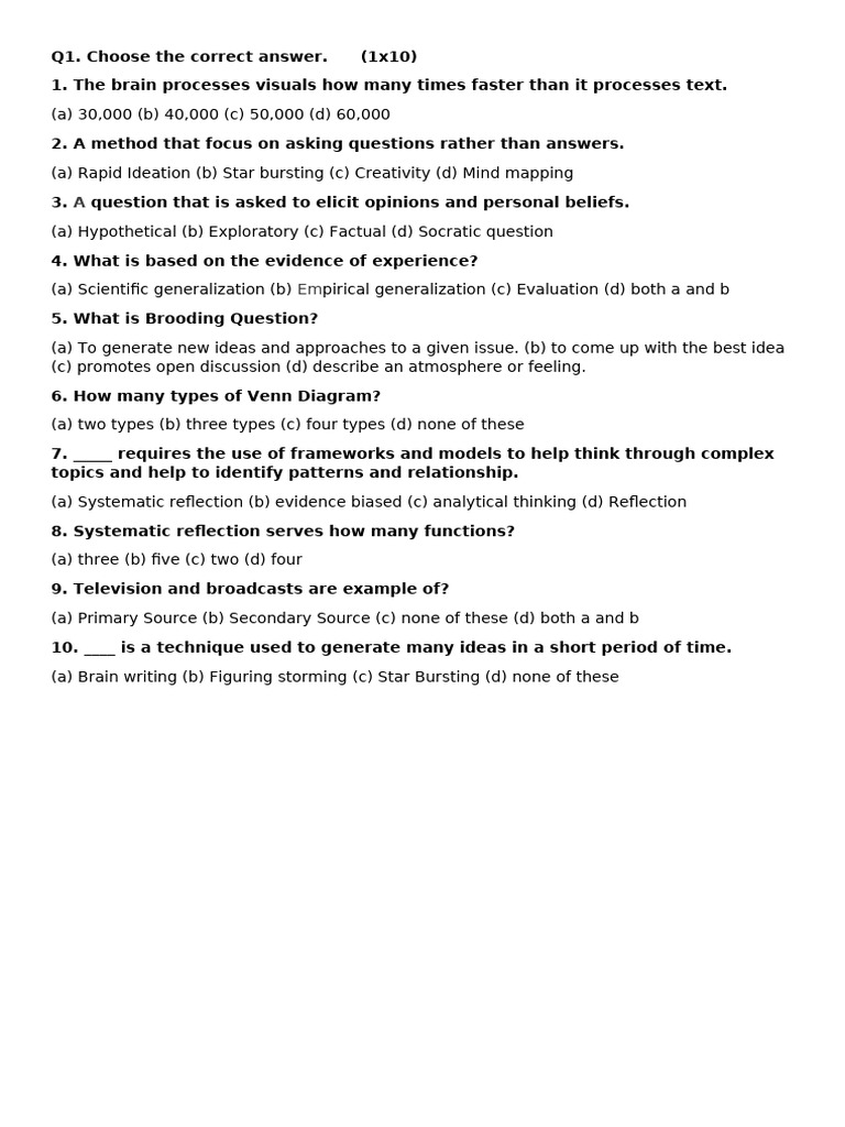 Paper of Critical Thinking | PDF