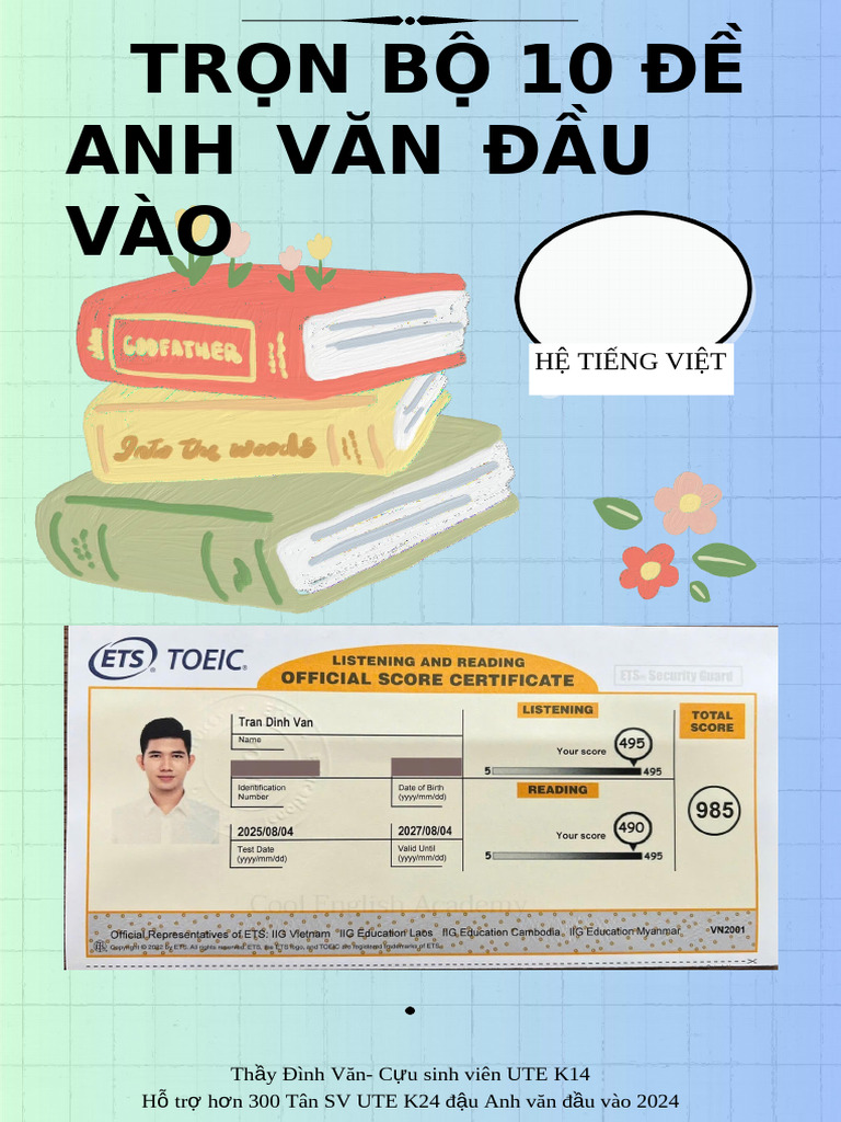 Final Trọn Bộ 10 Đề Thi Avdv Ute k25 Ute Hệ Tiếng Việt | PDF