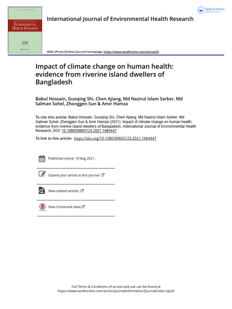 Impact of Climate Change on Human Health | PDF | Climate Change | Flood
