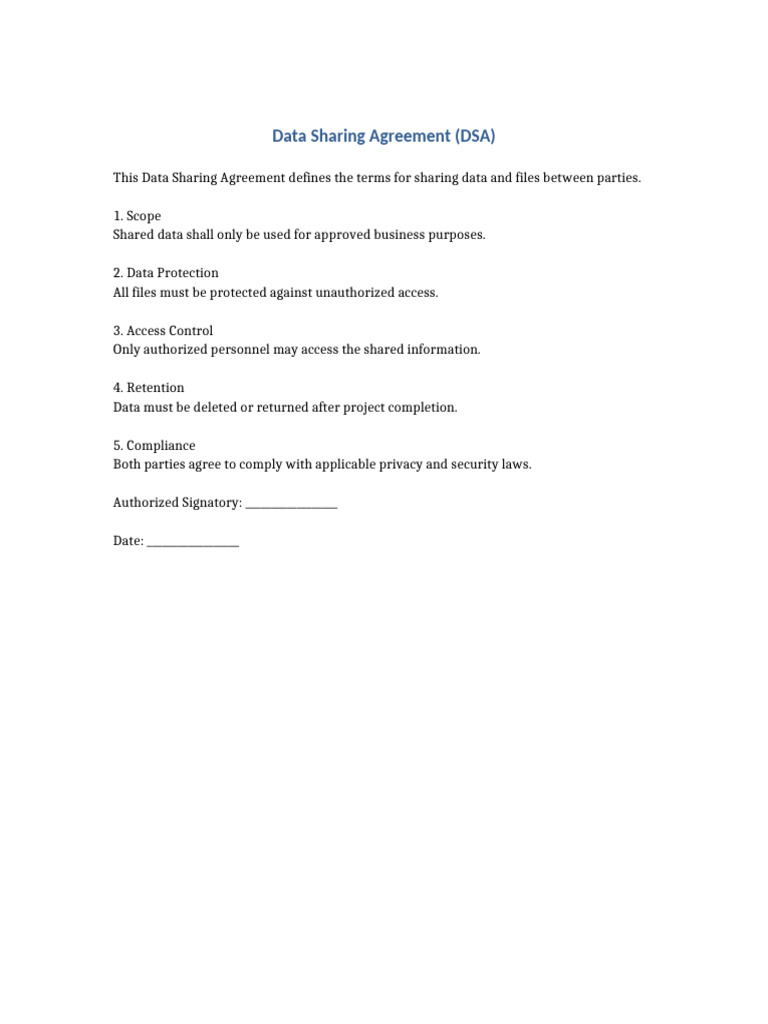 Data Sharing Agreement | PDF