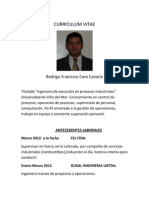 Curriculum - Vitae. Rodrigo Caro.