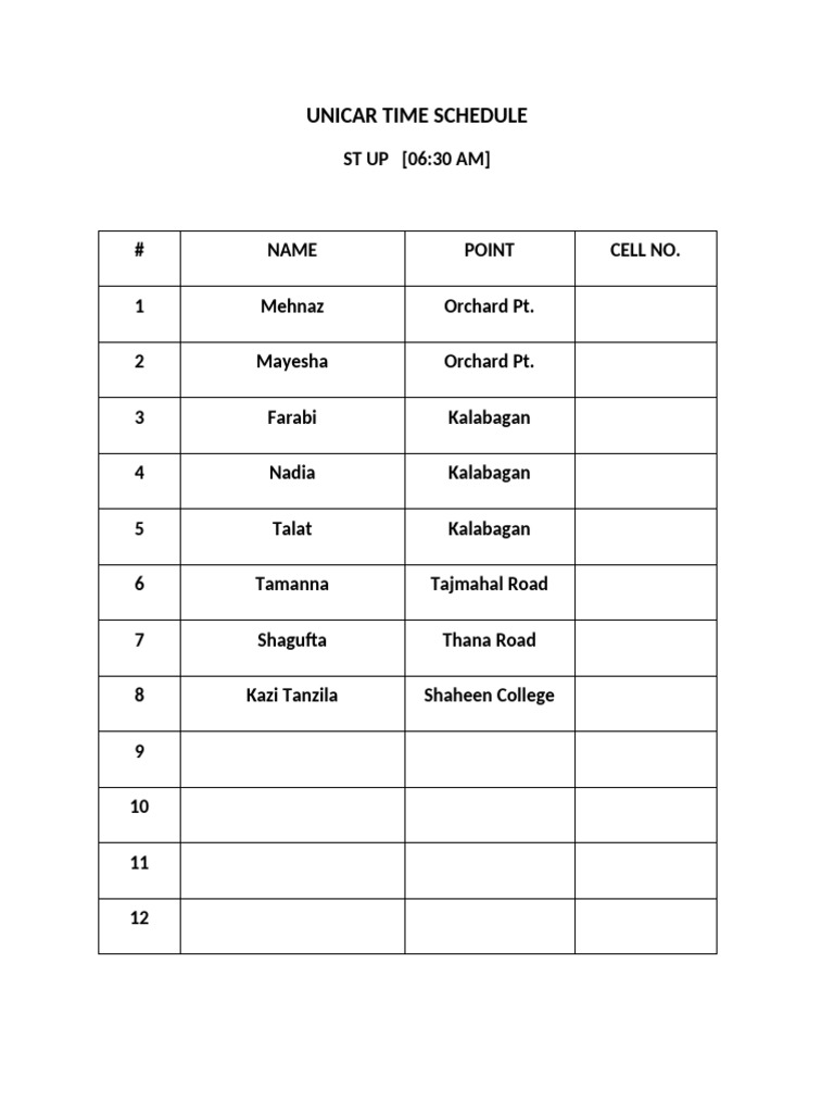 Schedule | PDF