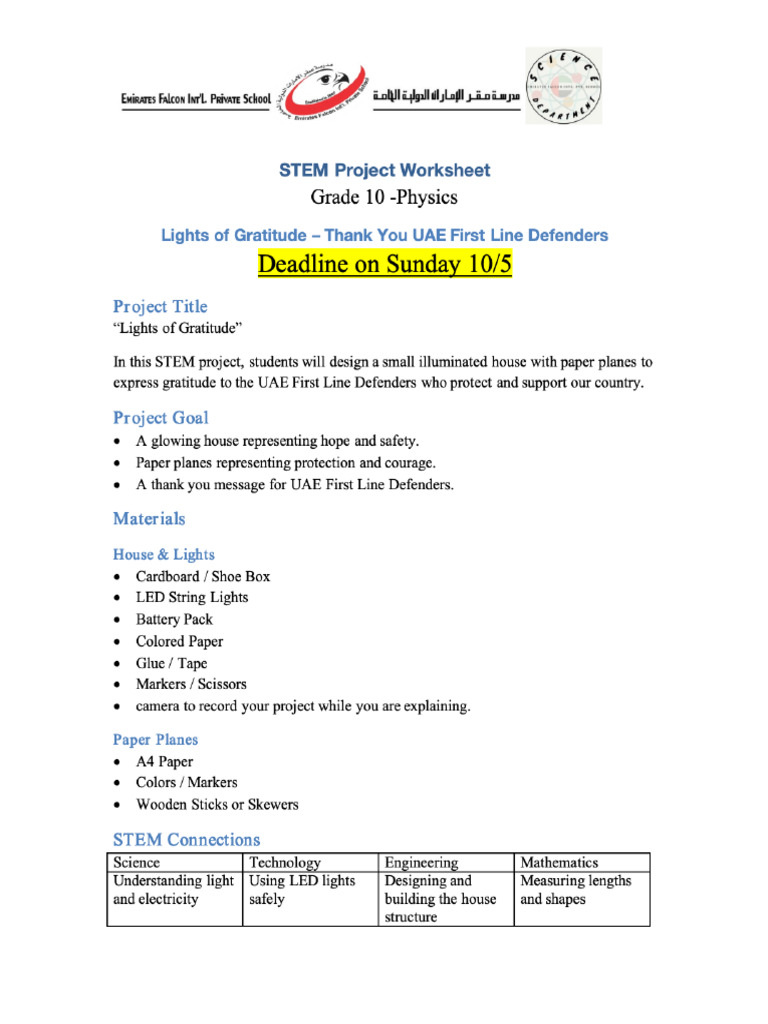 STEM Project Worksheet | PDF