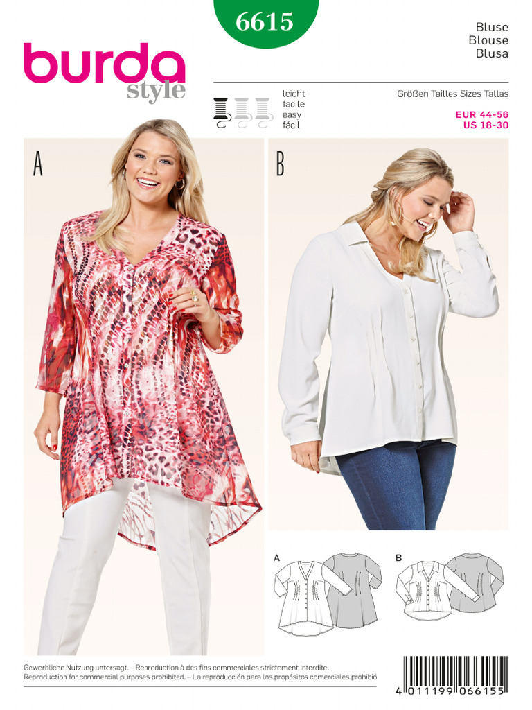 Blusa plus patrón para descargar | PDF