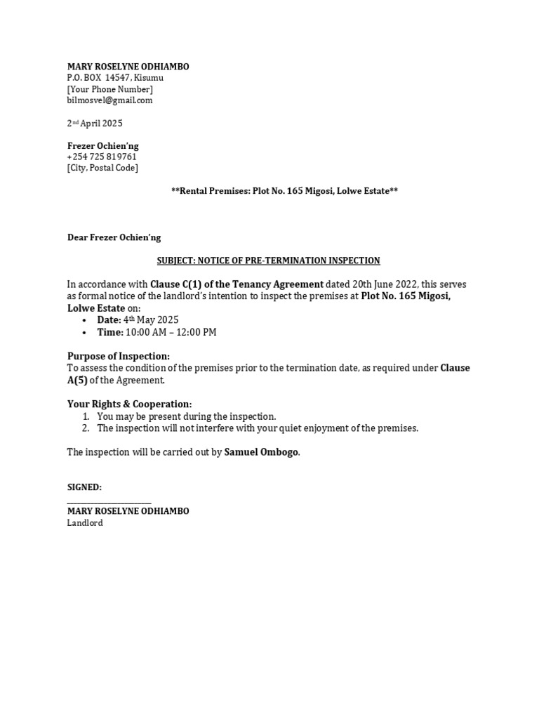 Inspection Notice | PDF
