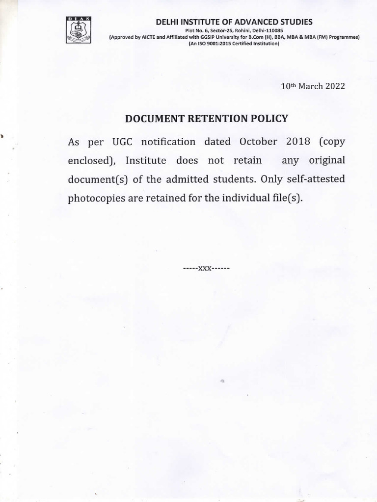 4. Document Retention Policy | PDF