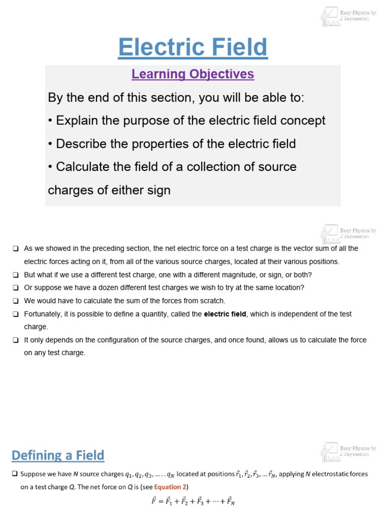 T4 Electric Field | PDF | Electric Field | Force