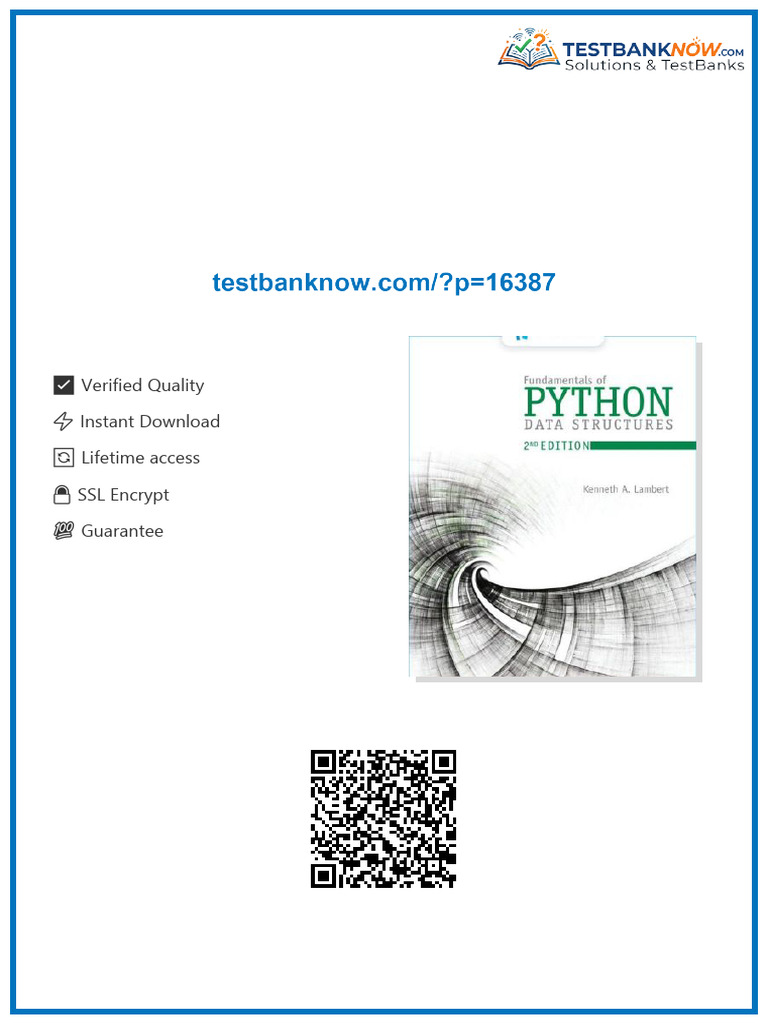 Solution Manual for Fundamentals of Python: Data Structures, 2nd ...