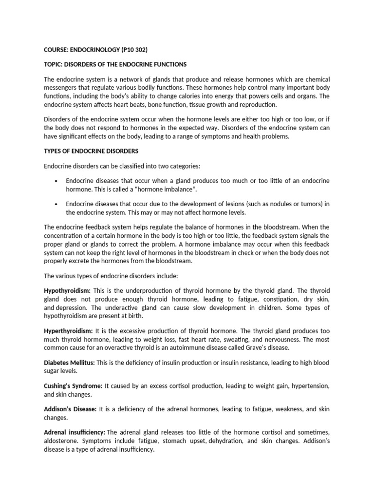 PIO 303 NOTE 1 | PDF | Endocrine System | Adrenal Gland