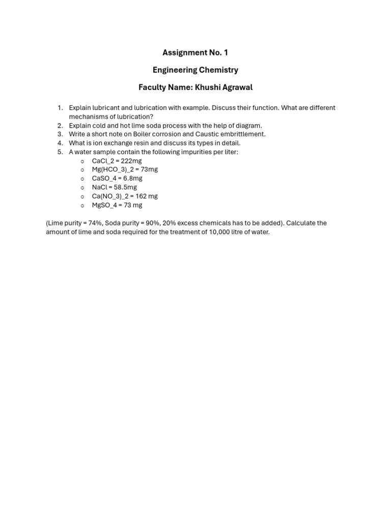 Assignment No. 1 Chemistry | PDF