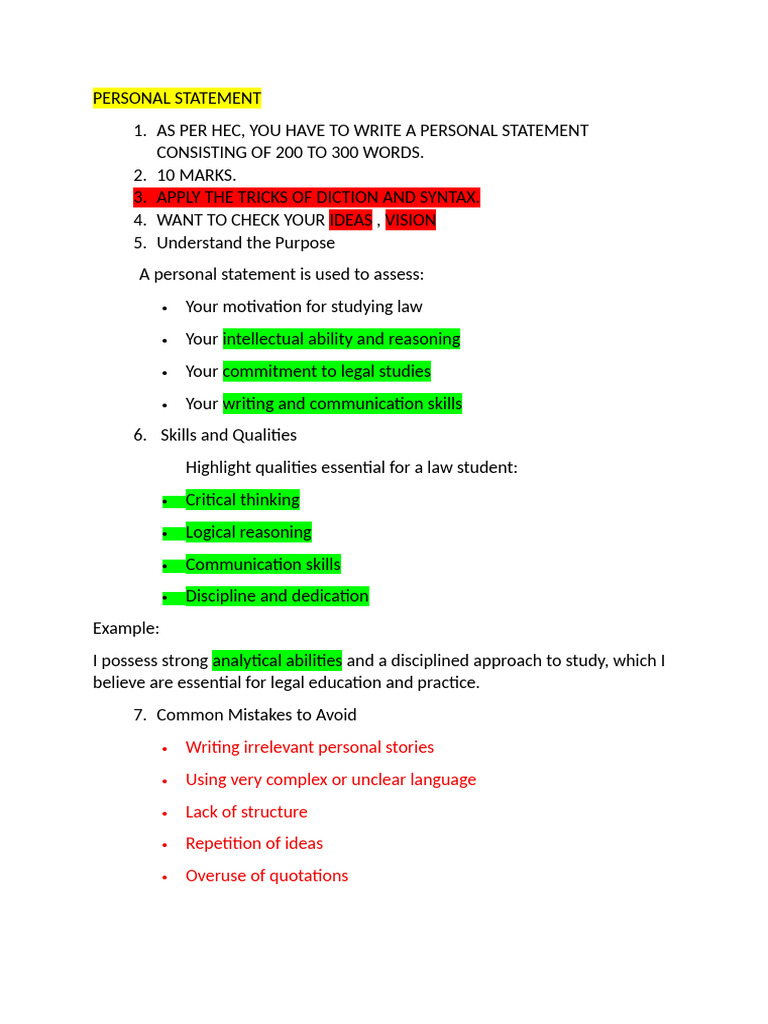 Personal Statement | PDF | Critical Thinking | Argument