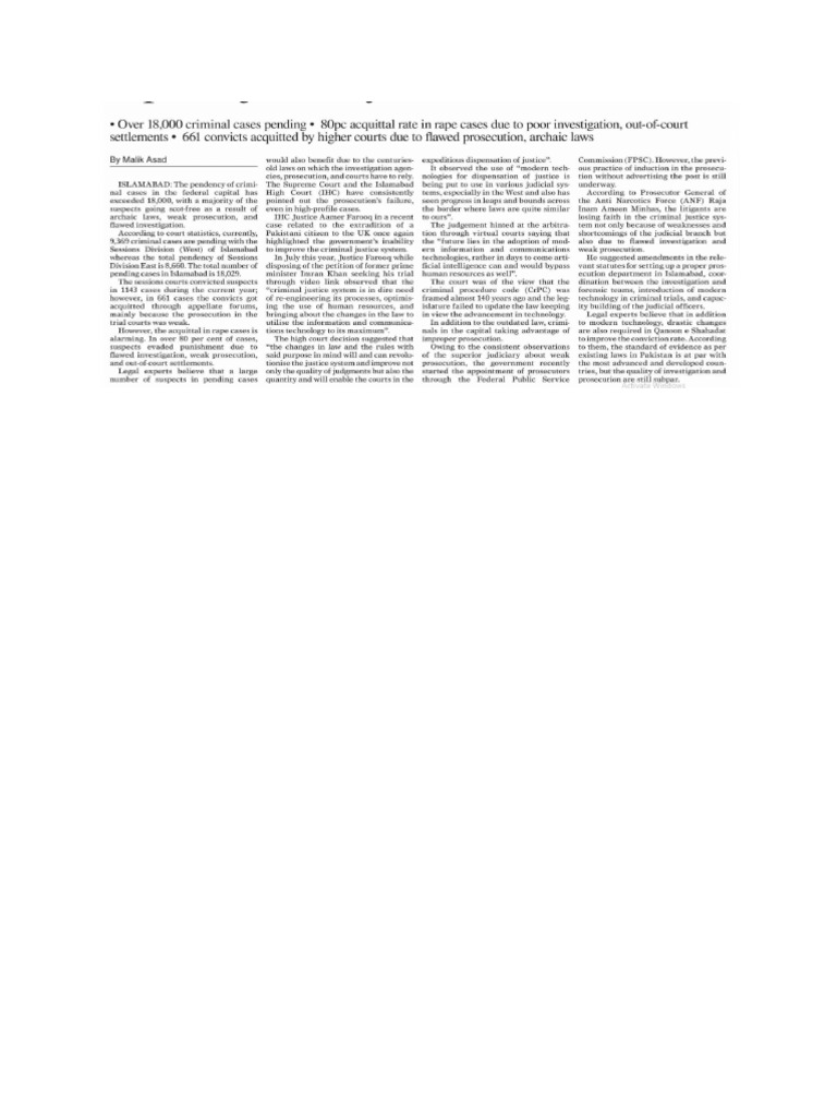 Pendency of Cases | PDF