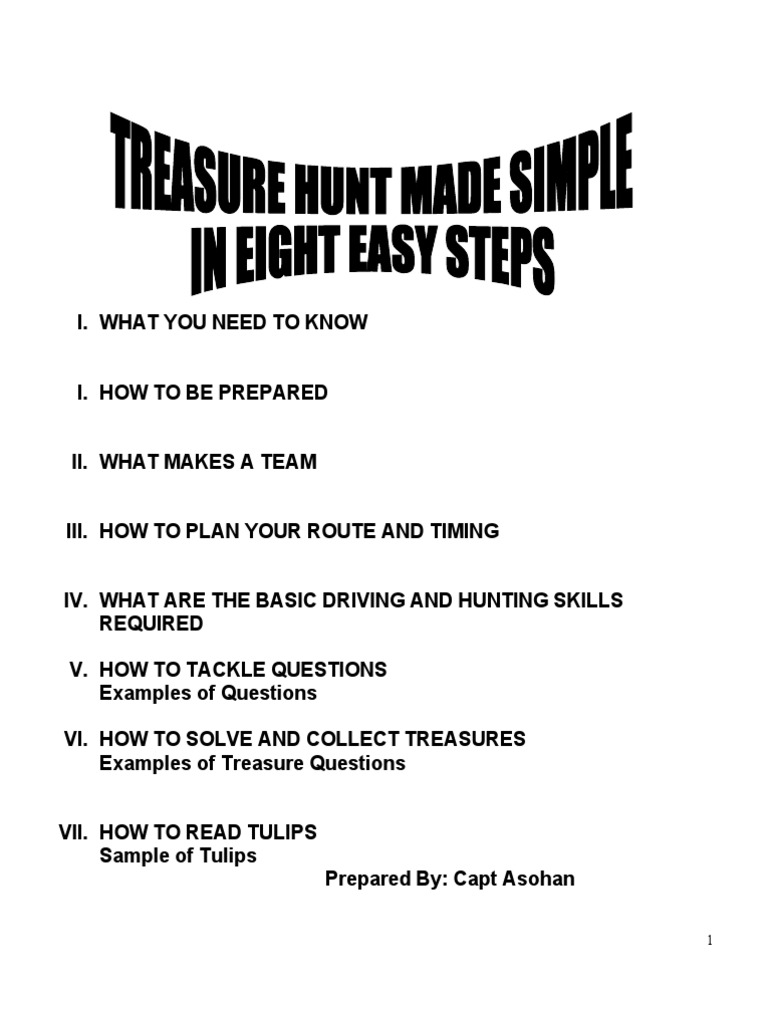 treasure hunt tips Reserved Word