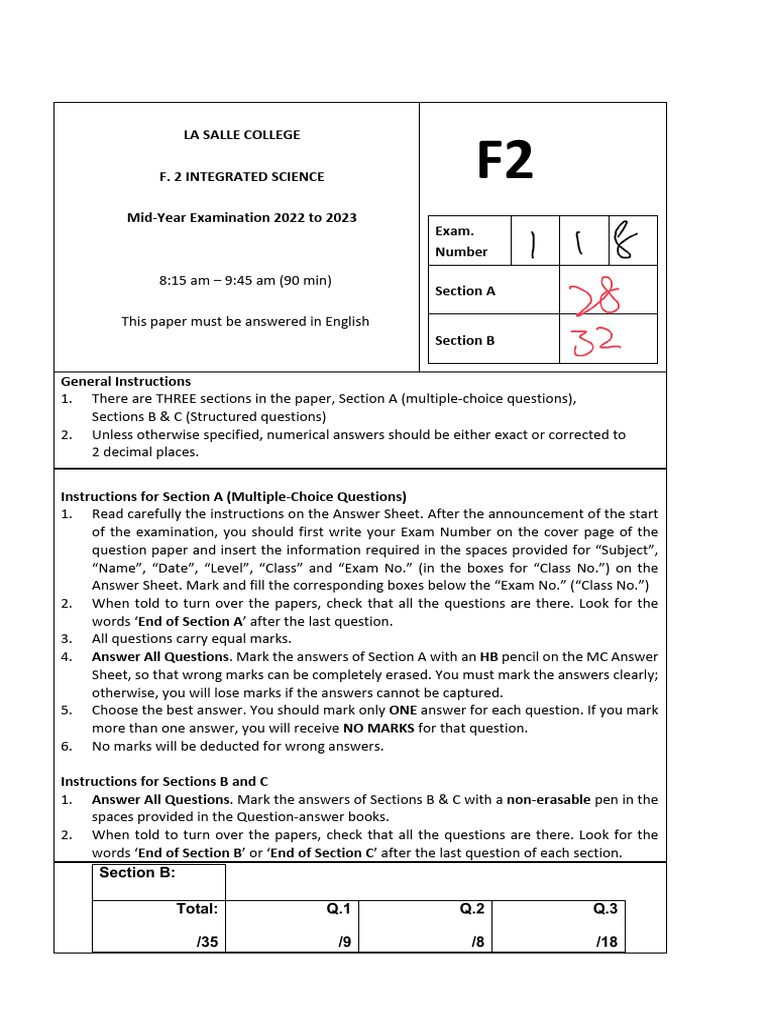 F2 Science Mid-Year Exam Paper 2022-2023 | PDF | Series And Parallel ...