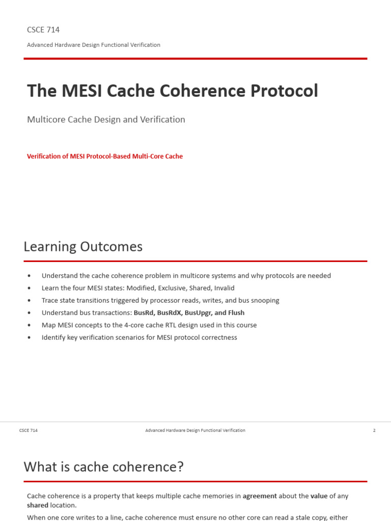 CSCE-714-13 MESI Cache Coherence Protocol (1) | PDF | Cpu Cache ...