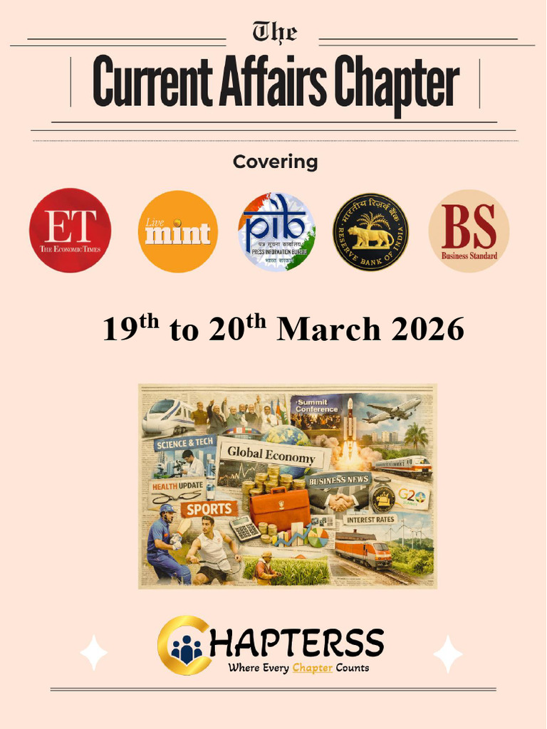 Current Affairs Chapter 19th to 20th March 2026 | PDF | Audit ...
