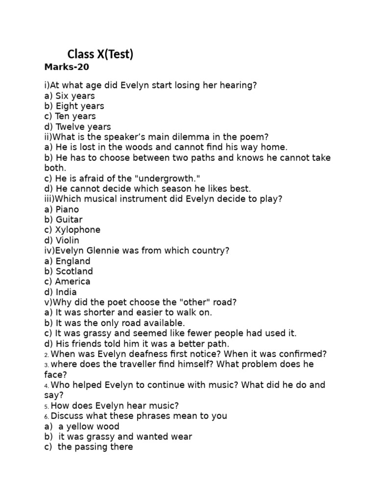 Class X(Test) | PDF