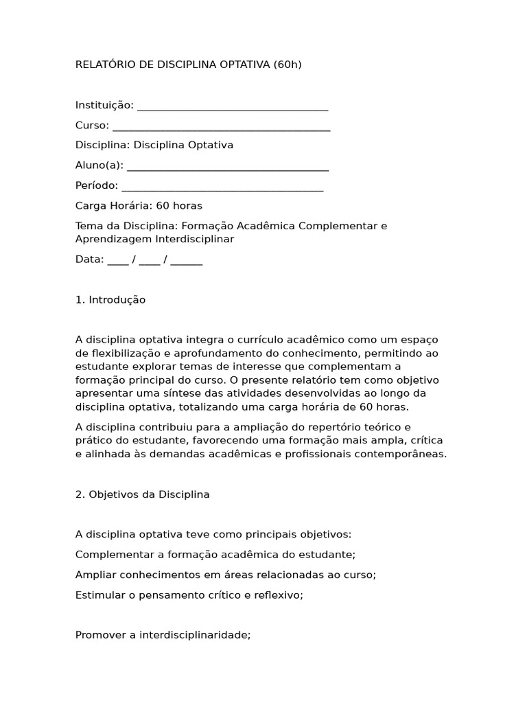 Optativa 60 H | PDF