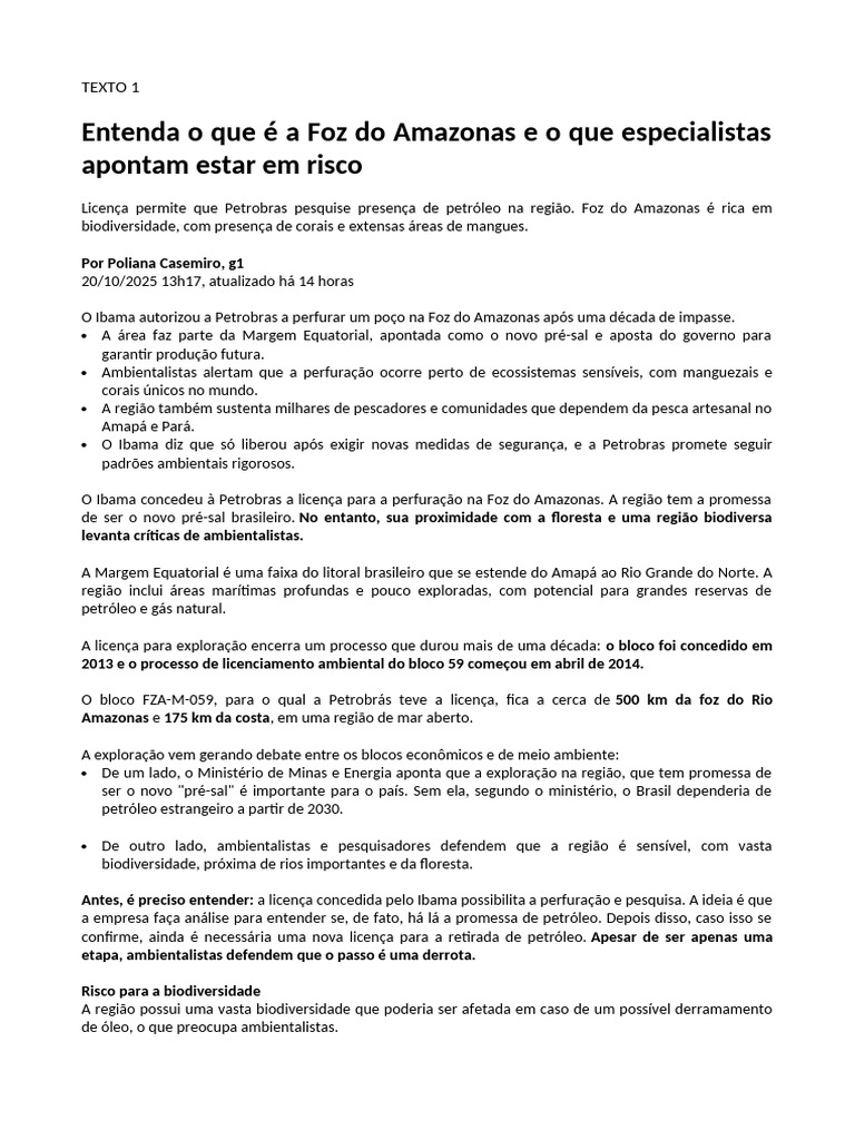 Foz Do Rio Amazonas | PDF | Mangue | Petróleo