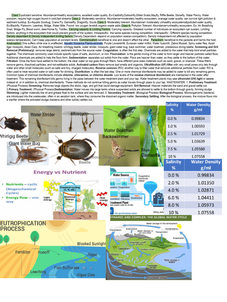 Water Quality Cheat Sheet :) - 1 19 26, 8:15 AM | PDF | Water ...