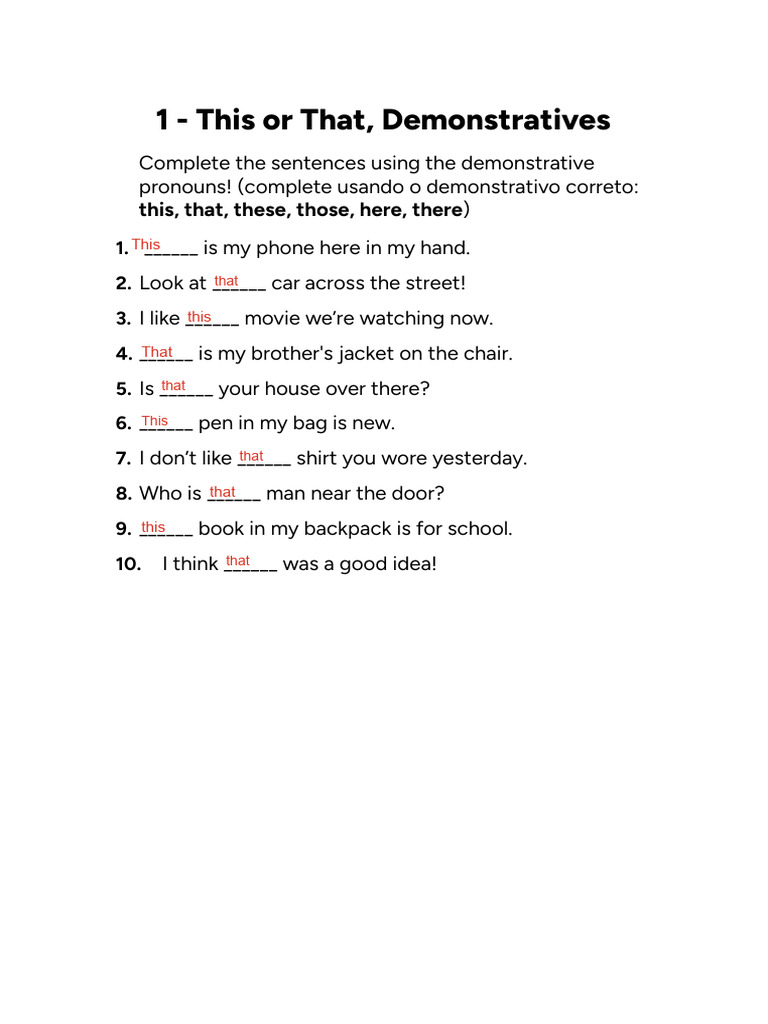 This That Exercises | PDF