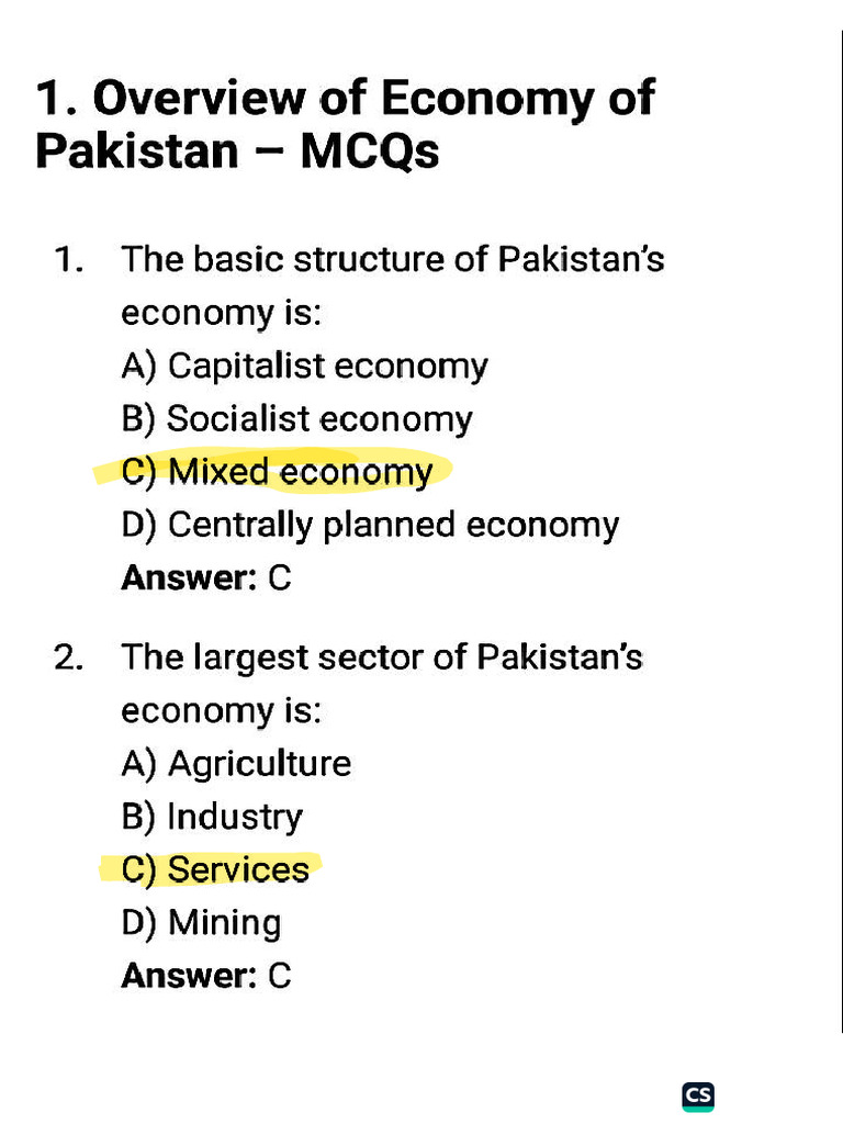 Overview of Pakistan Economy | PDF