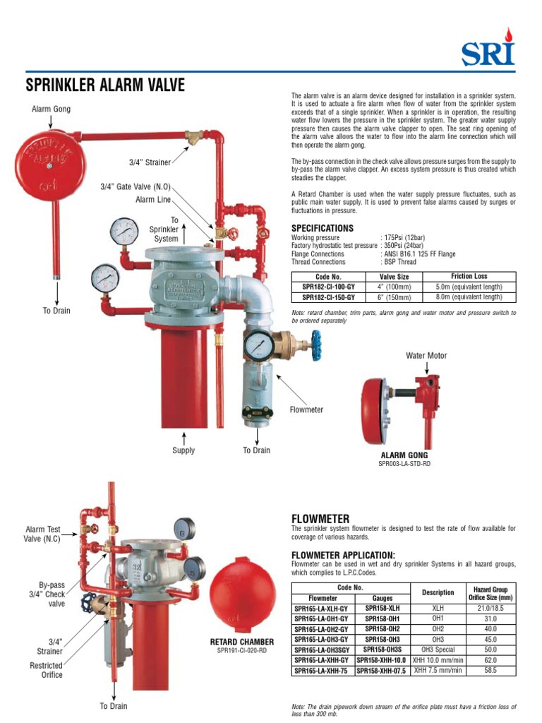 Catalog - Alarm Valve - SRI | Fire Sprinkler System | Valve domestic electrical wiring diagram books 
