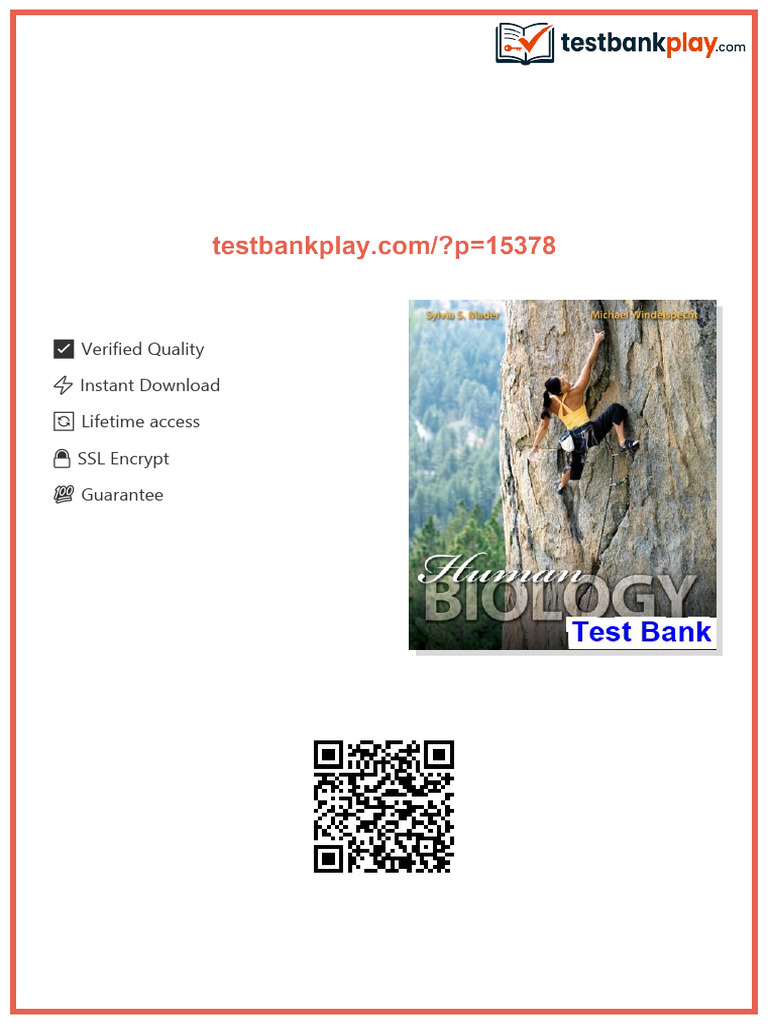 Human Biology 13th Edition Mader Test Bank Available Full Chapters ...