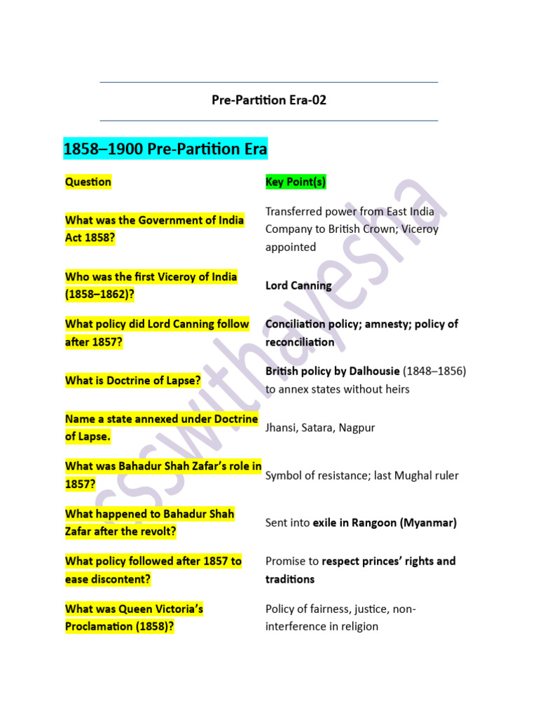 Pre Partition | PDF | Partition Of India | Mahatma Gandhi