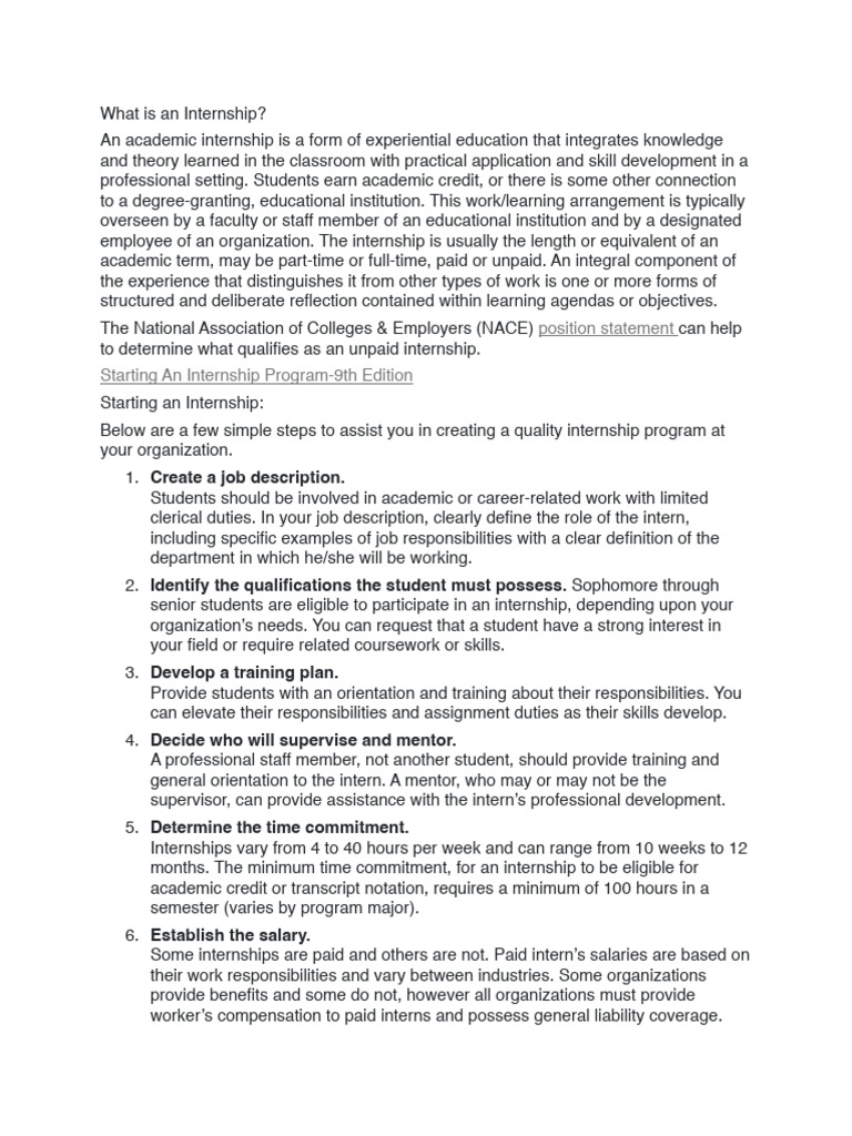 Overview of Internships (1) | PDF | Internship | Job Hunting